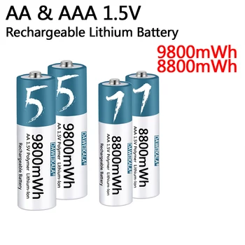 Батарейка типа АА ААА 1,5 В, полимерная литий-ионная аккумуляторная батарея типа АА ААА для мыши с дистанционным управлением, маленький вентилятор, Электрическая игрушка