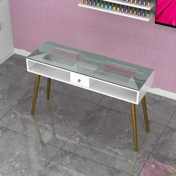 Дизайнерский Маникюрный стол Стеклянный Педикюрный Изысканный Профессиональный Мраморный стол для гостиной Mesa De Manicura Мебель для салона CY50ZJ