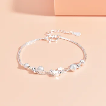 Комплект сережек и браслета, жемчужное ожерелье, свадебные Милые бусины, браслет в виде сердца, регулируемый браслет в стиле бохо для женщин и девочек-подростков