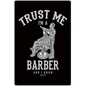 Металлическая жестяная вывеска Trust me i am a Barber для декора стен бара кафе в гараже в стиле ретро Винтаж