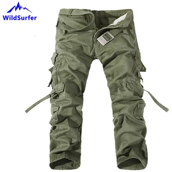Мужские походные брюки, Камуфляжные тактические брюки-карго, большие размеры, Мужские комбинезоны с несколькими карманами, брюки WP94